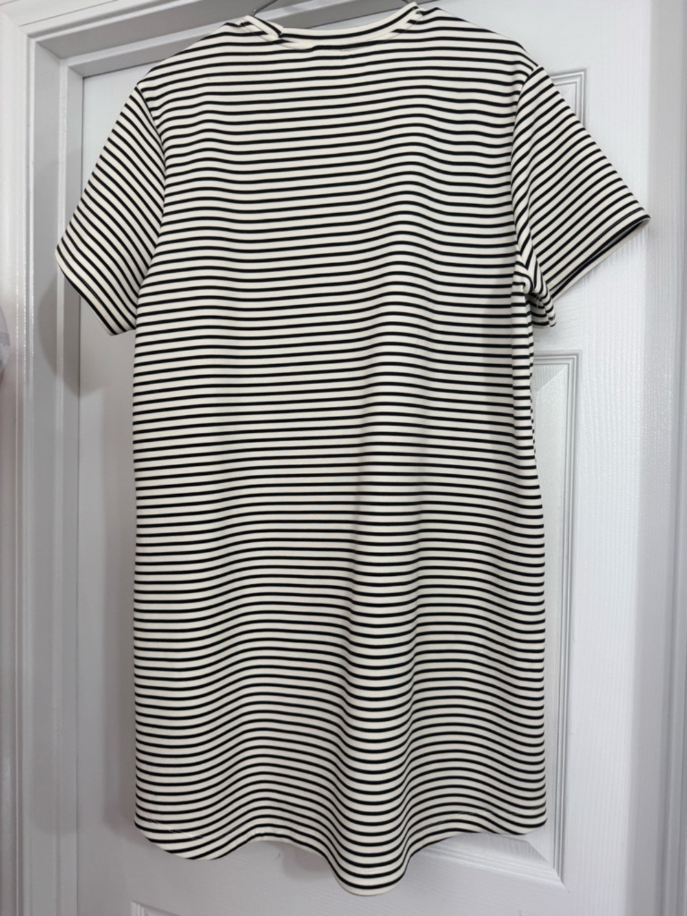 Black & White Striped Mini Dress - Casual Tee Style
